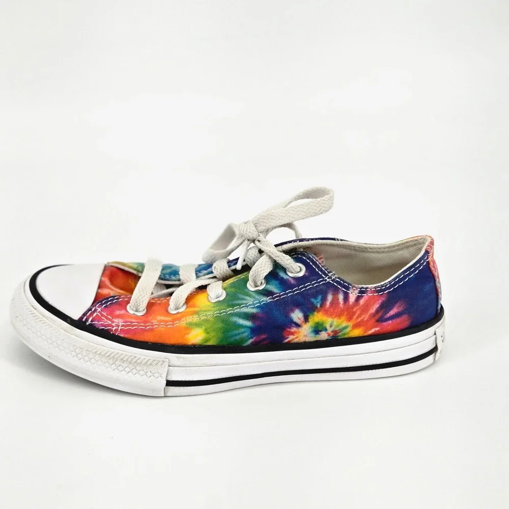Converse Chuck Taylor All Star Low Tie Dye Rainbow Sneakers Shoes Youth Size 13